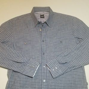 Hugo Boss plaid casual long sleeve shirt Large